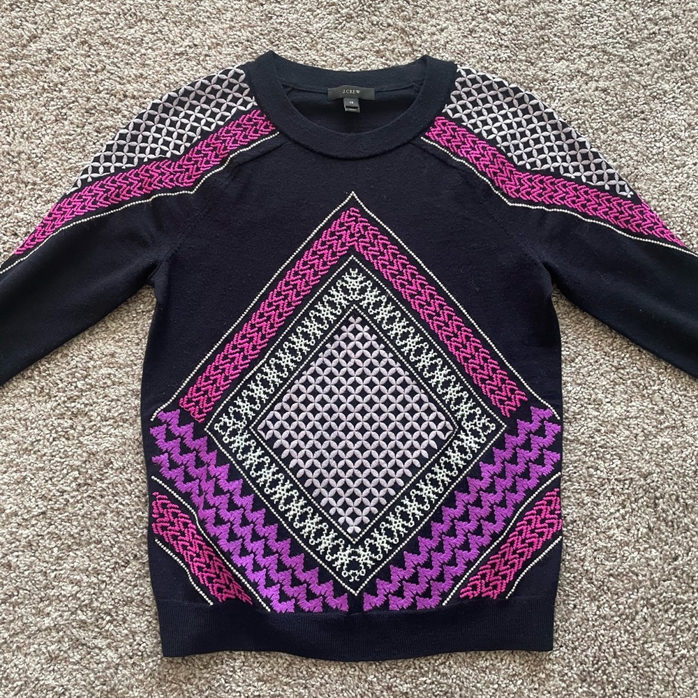 Jcrew tile print sweater size XS